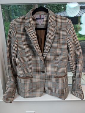 Tommy Hilfiger Plaid Women's Blazer - Brown/Tan Check
